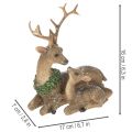 Decoratief beeldje van een hertenfamilie met sneeuw als winterversiering, 17 cm | Floristik24.nl
