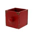 Floristik24 Houten doos, lade rood 9x9x9cm 1p