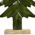 Houten decoratieve kerstboom groen glans effect 23,5×5×60cm