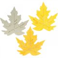 Floristik24 Strooidecoratie herfst, esdoorn bladeren, herfstbladeren goud, oranje, geel 4cm 72p