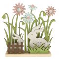 Floristik24 Houten display konijnen met bloemen 16,5 cm