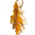 Floristik24 Decoratief bladerenhout om kleurrijke herfstdecoratie op te hangen 6.5×4cm 12st