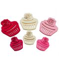 Floristik24 Houten cupcakes tafeldecoratie pastelkleuren muffins verjaardag versiering 24st