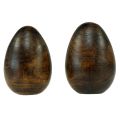 Floristik24 Houten eieren bruin mangohout Paaseieren van hout H9,5–10cm 2st