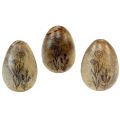 Floristik24 Houten eieren naturel mangohout Paaseieren van hout bloemendecoratie H10cm 3st
