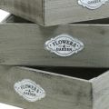Floristik24 Plantenbak hout vintage metalen bord grijs 28/33/37cm set van 3