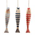 Floristik24 Houten vis om visdecoratie op te hangen hout 29cm gekleurd 3 stuks