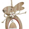 Floristik24 Paashazen gemaakt van hout om op te hangen met paaseieren 12cm - 14,5cm 4st