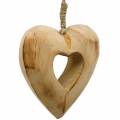 Floristik24 Decoratieve hanger hart, houten hart, Valentijnsdag, houten hanger, bruiloft decoratie 6st