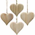 Floristik24 Decoratief hart Valentijnsdag hout hart om natuur hout decoratie 4st