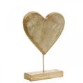 Houten hart hart deco hout metaal natuur landelijke stijl 20x6x28cm