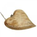Floristik24 Houten hart, hangend hart, mangohouten hart 16×20cm
