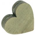 Floristik24 Houten harten harten decoratie grijs rood groen 3-6,5cm 8st