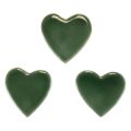 Floristik24 Houten harten decoratieve harten groen glanzend hout 4,5 cm 8st