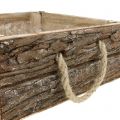 Floristik24 Natuurlijke houten kist met touwhandvatten 25x25cm H9cm