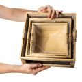 Houten doos met krijtbord en inlegvel, set van 3 maten, 30 cm | Floristik24.nl