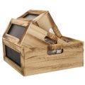 Houten doos met krijtbord en