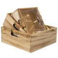 Houten doos met krijtbord en