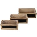Houten doos met krijtbord om te labelen, set van 3, 36 cm | Floristik24.nl