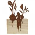 Floristik24 Plantenbak hout met roestdecoratie groente cachepot 17×17×12cm
