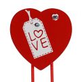 Floristik24 Houten clips hart &quot;Love&quot; decoratief hart Valentijnscadeau 2st