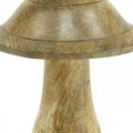 Floristik24 Houten paddestoel met groeven houten decoratie paddestoel mangohout naturel 11,5×Ø10cm