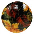 Floristik24 Houten paddenstoeldecoratie kleurrijke bladeren herfstdecoratie zwart, kleurrijk Ø13cm H19cm