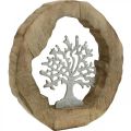Floristik24 Deco sculptuur boom in een houten ring tafeldecoratie om te plaatsen 22×21×4cm