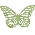Floristik24 Houten vlinder groen / wit 5cm 36st