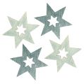 Floristik24 Houten sterren 4cm grijs met glitter 72st