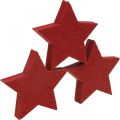 Floristik24 Houten sterren rode hagelslag Kerststerren 3cm 72st