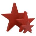 Floristik24 Houten sterrendecoratie strooidecoratie Kerst rood 3/5/7cm 29st