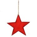 Floristik24 Houten sterren om op te hangen 30cm rood 3st