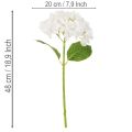 Kunstmatige hortensia met lange steel voor decoratie, 48 cm | Floristik24.nl