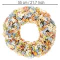 Kunstmatige hortensiakrans, kleurrijk, voor deur en muur, 55 cm | Floristik24.nl