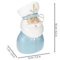 Kapiteinfiguur, maritieme decoratie met bril en hoed, 16 cm | Floristik24.nl