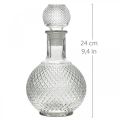Floristik24 Whiskykaraf met deksel glazen karaf H24cm