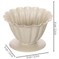 Kom, beker, bloemkelk, crèmekleurige decoratie, 9 cm | Floristik24.nl