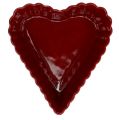 Floristik24 Keramische hartschaal 18cm rood 2st