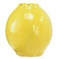 Floristik24 Keramieken vaas geel citroen decoratie Mediterraan Ø12cm H14,5cm