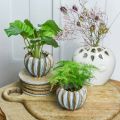 Floristik24 Keramische pot, kunstzinnige plantenbak, plantenbak turkoois, beige, bruin Ø11.5cm H9cm 2st
