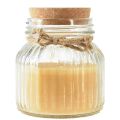 Floristik24 Kaars Citronella geurkaars glazen deksel honing H11,5cm