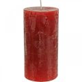 Floristik24 Gekleurde kaarsen Rood Rustiek zelfdovend 70×140mm 4st