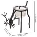 Rendier kaarsenhouder met theelichtglas, 15 cm | Floristik24.nl