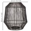 Zwarte kaarsenhouder, decoratieve lantaarn, draadmand, Ø24cm, H28cm | Floristik24.nl