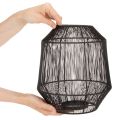 Zwarte kaarsenhouder, decoratieve lantaarn, draadmand, Ø24cm, H28cm | Floristik24.nl