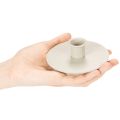 Ronde crèmekleurige kaarsenhouders voor taps toelopende kaarsen, tafeldecoratie, 10 cm, 2 stuks | Floristik24.nl