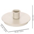 Ronde crèmekleurige kaarsenhouders voor taps toelopende kaarsen, tafeldecoratie, 10 cm, 2 stuks | Floristik24.nl