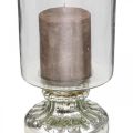 Floristik24 Lantaarn glas kaars glas antiek look zilver Ø13cm H24cm