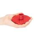 Compacte rode metalen kaarsenhouders voor taps toelopende kaarsen van 10 cm, 2 stuks | Floristik24.nl